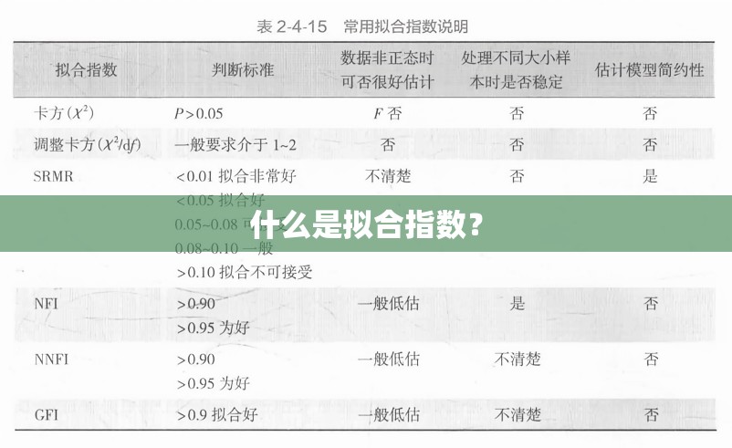 什么是拟合指数? 什么是拟合指数?