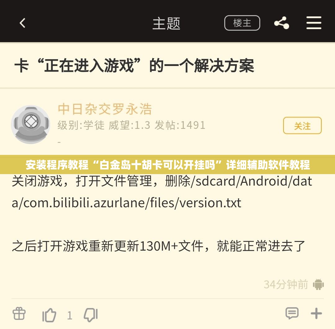 安装程序教程“白金岛十胡卡可以开挂吗”详细辅助软件教程