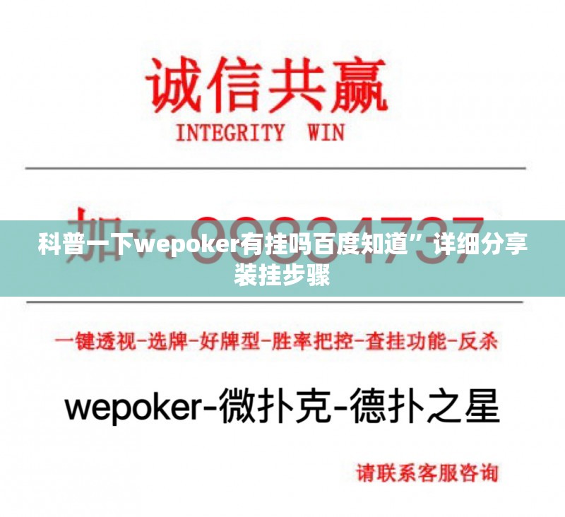 科普一下wepoker有挂吗百度知道	”详细分享装挂步骤