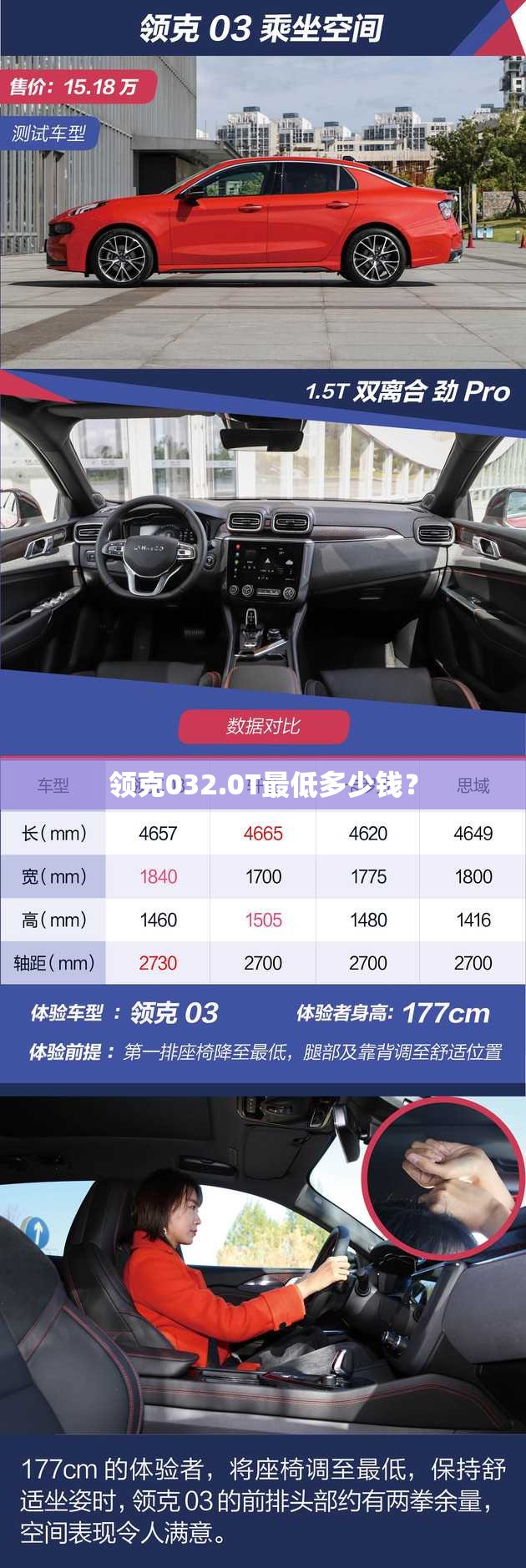 领克032.0T最低多少钱？