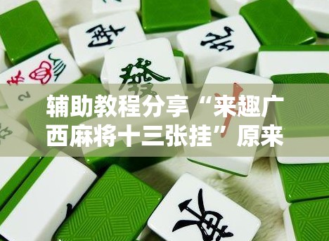 辅助教程分享“来趣广西麻将十三张挂”原来有挂 难怪会一直输