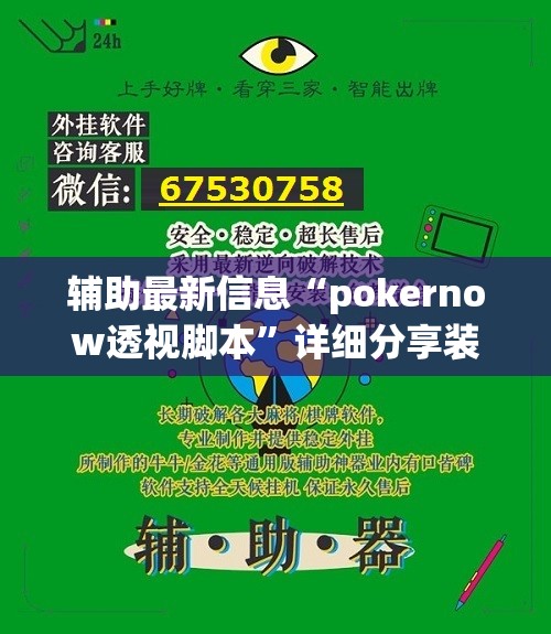 辅助最新信息“pokernow透视脚本”详细分享装挂步骤