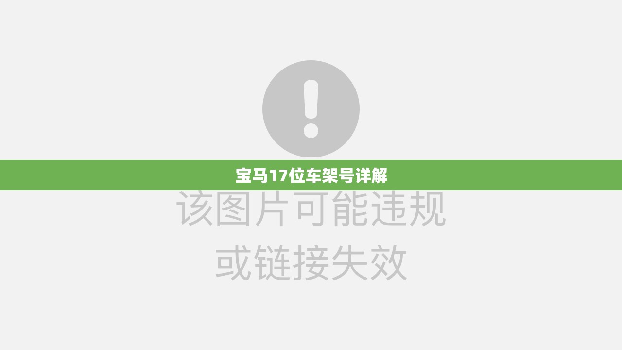 宝马17位车架号详解